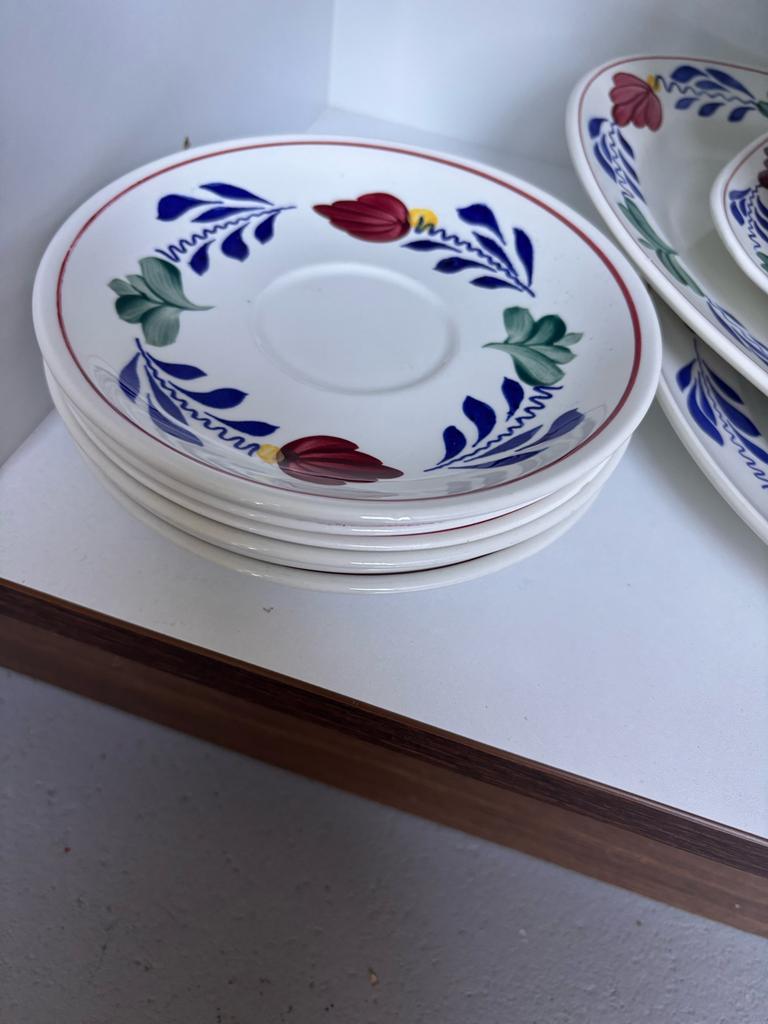 6 Boerenbont Gebaksbordjes, Ophalen of Verzenden