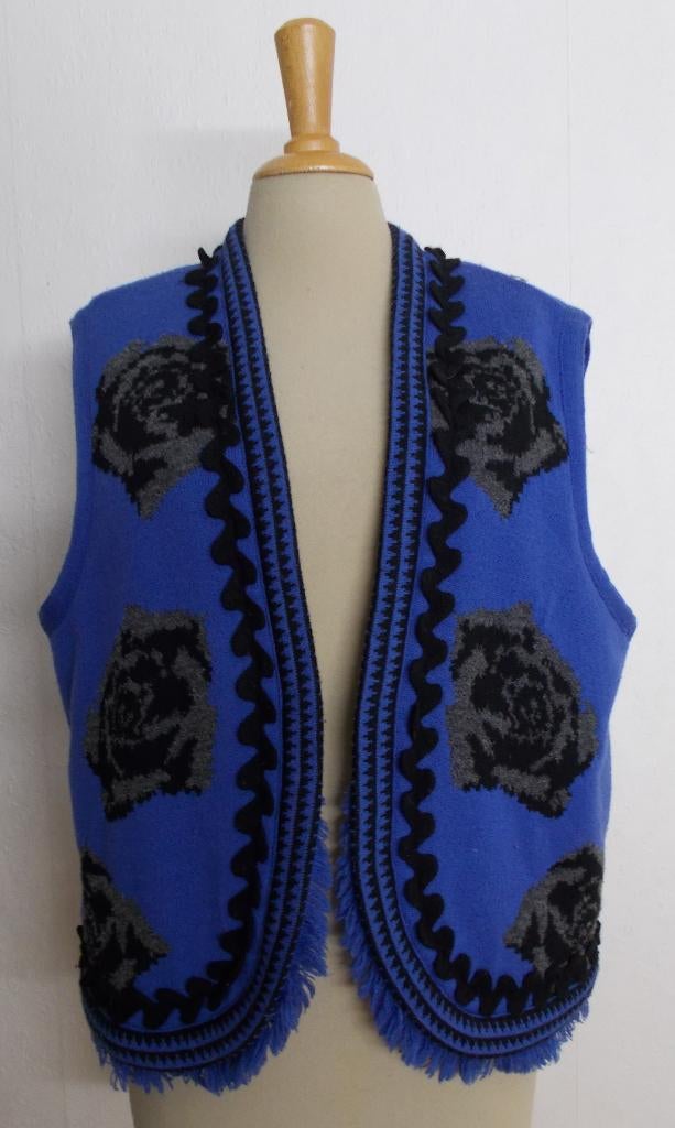 2 zijdig draagbaar folklore print gilet! L, Blauw, Maat 42/44 (L), Ophalen of Verzenden, Zo goed als nieuw