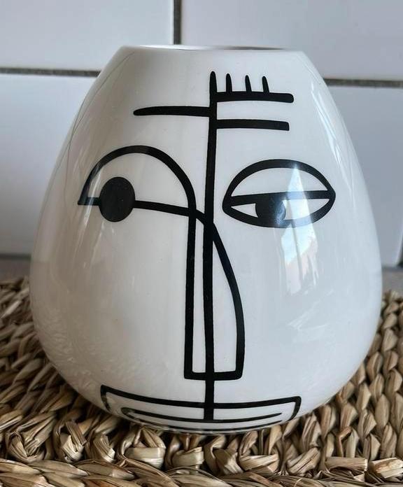 Prachtige vaas gezicht, Overige kleuren, Aardewerk of Porselein, Ophalen of Verzenden, Zo goed als nieuw