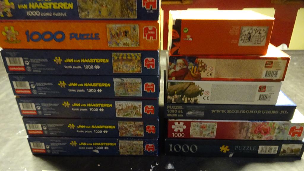 Diverse puzzels 1000 stukjes, Haasteren, Escher, boten e.d, Ophalen of Verzenden, 500 t/m 1500 stukjes, Gebruikt, Legpuzzel