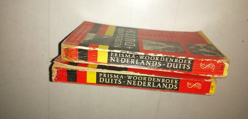Vintage woordenboeken Duits-NL / NL-Duits uit 1955 en 1956, Ophalen of Verzenden, Gelezen