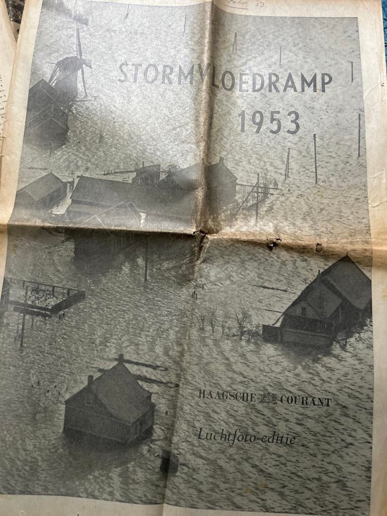 Krant - Watersnoodramp 1953 - Haagsche Courant, Verzamelen, Tijdschriften, Kranten en Knipsels, Ophalen of Verzenden, 1940 tot 1960