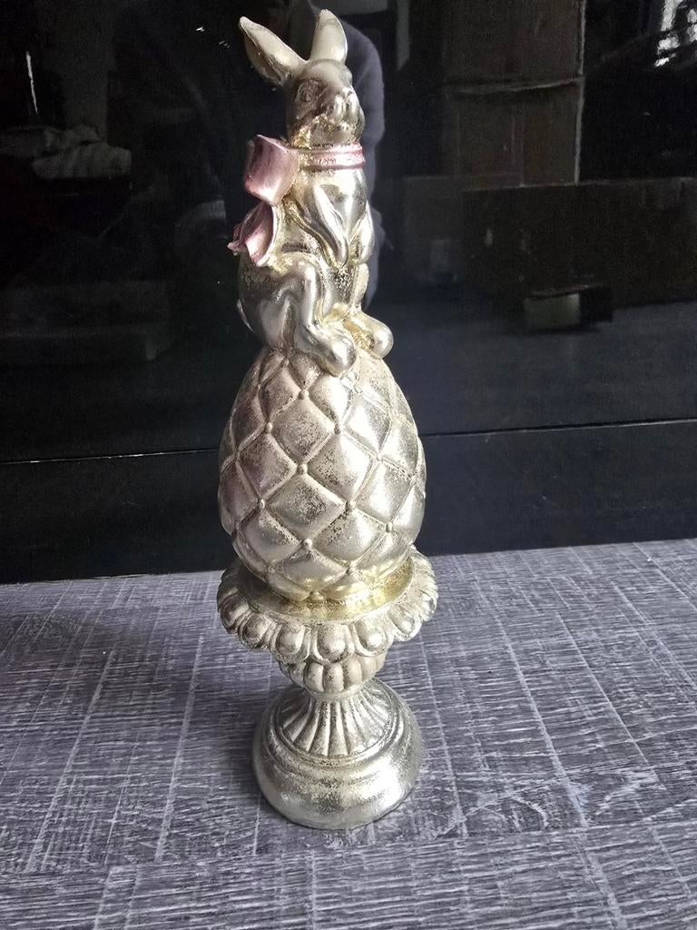 Gouden Konijn Decoratie Ei, Diversen, Pasen, Ophalen of Verzenden, Nieuw