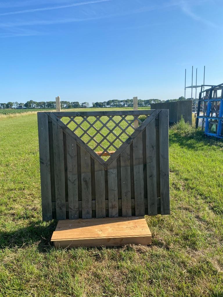 KOOPJE 7x Schuttingscherm met trellis Mp25027, Ophalen, Hout, Minder dan 3 meter