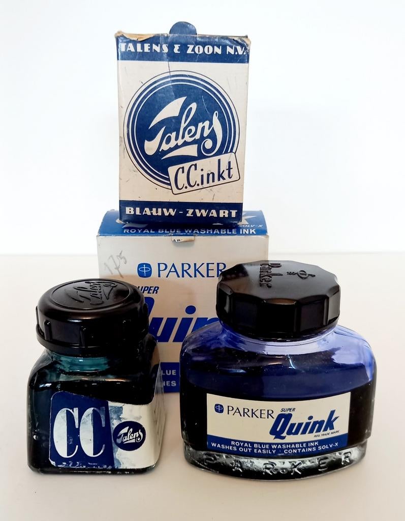 Vintage Parker super Quink blauwe inkt/ Talens inkt blauw, Ophalen of Verzenden, Gebruikt