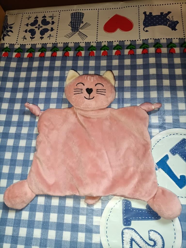 Hema roze poes knuffeldoekje kat, Ophalen of Verzenden, Zo goed als nieuw, Poes