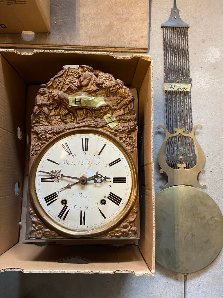Antieke  granse Comtoise Klok - Chéophile Drouot, Ophalen