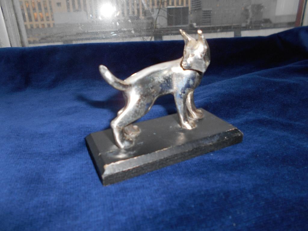 Verzilverde tinnen Lynx, WNF, slechts 6,50., Ophalen of Verzenden, Nieuw, Dier