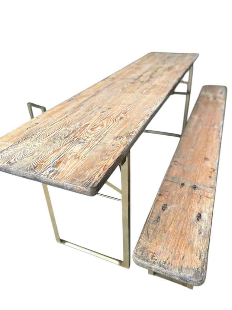 Vintages biertafels met 2 banken prijs per set, Ophalen, Gebruikt, Vintage, 150 tot 200 cm