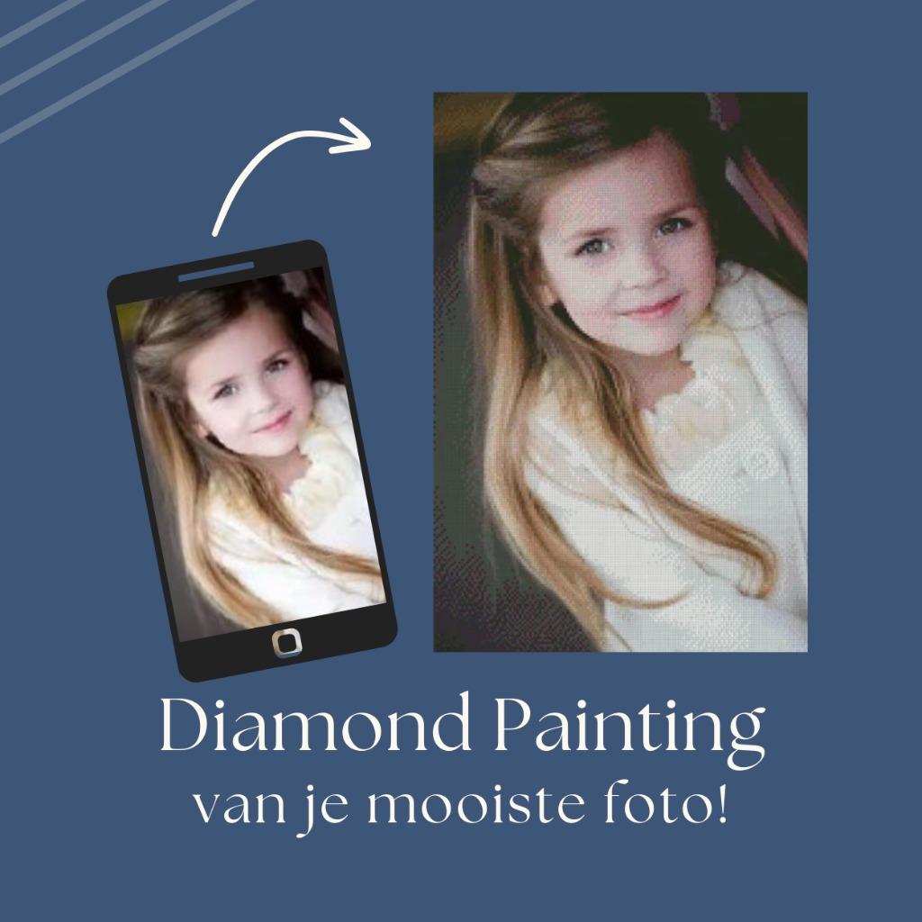 Eigen Foto Diamond Painting (Custom) vanaf € 18,95, Hobby en Vrije tijd, Knutselen, Nieuw, Ophalen of Verzenden, Info@angelsdiamondpainting.nl