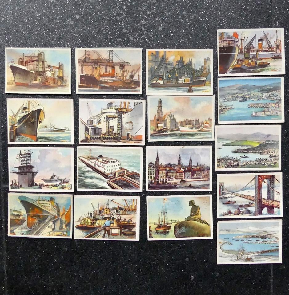 Captain Grant albumplaatjes scheepvaart Havens achter de kim, Hobby en Vrije tijd, Stickers en Plaatjes, Gebruikt, Meerdere plaatjes