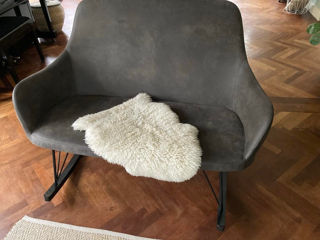 Be pure home tweepersoons schommelbank suede antraciet grijs, Ophalen, Gebruikt, Tweepersoons, 75 tot 100 cm