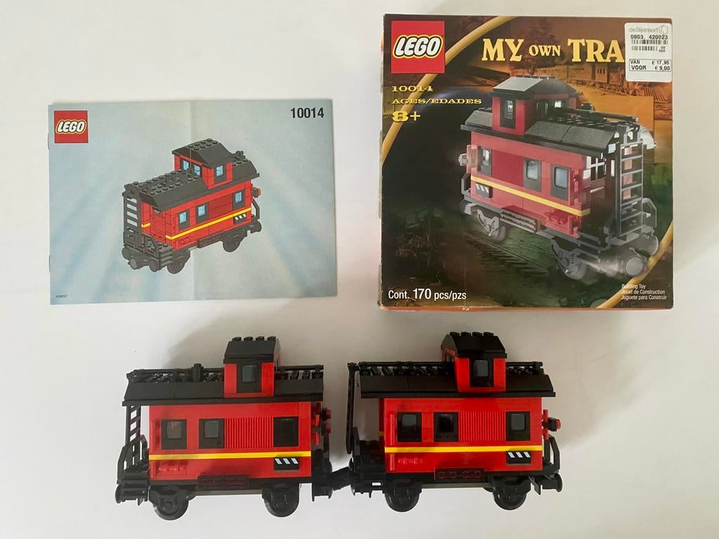 Lego Trein 9V My Own Train 1X wagon 10014 Caboose Met doos, Kinderen en Baby's, Speelgoed | Duplo en Lego, Ophalen of Verzenden