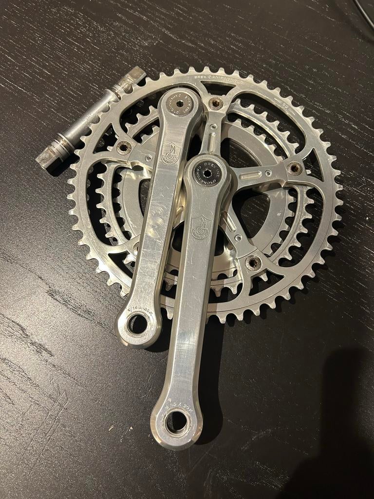 Campagnolo non fluted triple crankset, Fietsen en Brommers, Fietsonderdelen, Ophalen of Verzenden, Gebruikt, Crankstel of Pedalen