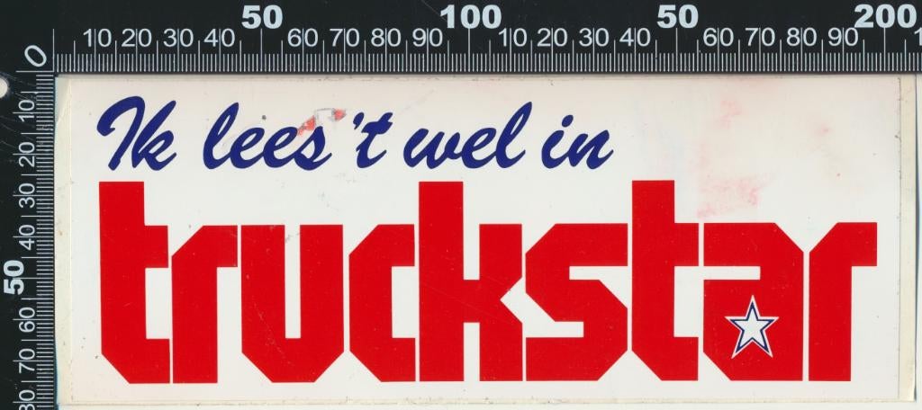 Sticker: Truckstar - Ik lees het wel in (2), Verzamelen, Stickers, Zo goed als nieuw, Bedrijf of Vereniging, Ophalen of Verzenden
