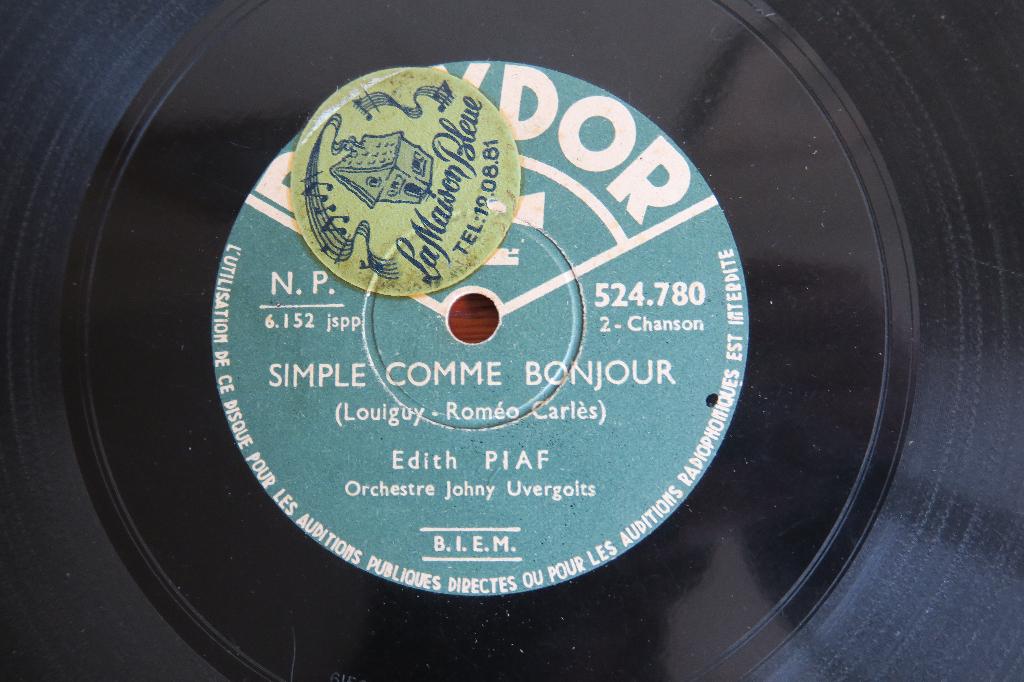 Edith Piaf Simple Comme Bonjour 78 toeren 78rpm chanson 1942, Cd's en Dvd's, Vinyl | Overige Vinyl, Ophalen of Verzenden, Gebruikt