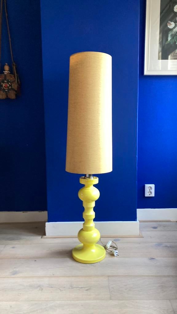 Staand lamp retro vintage geel Waechtersbach western Germany, Ophalen, Overige materialen, Gebruikt, 100 tot 150 cm