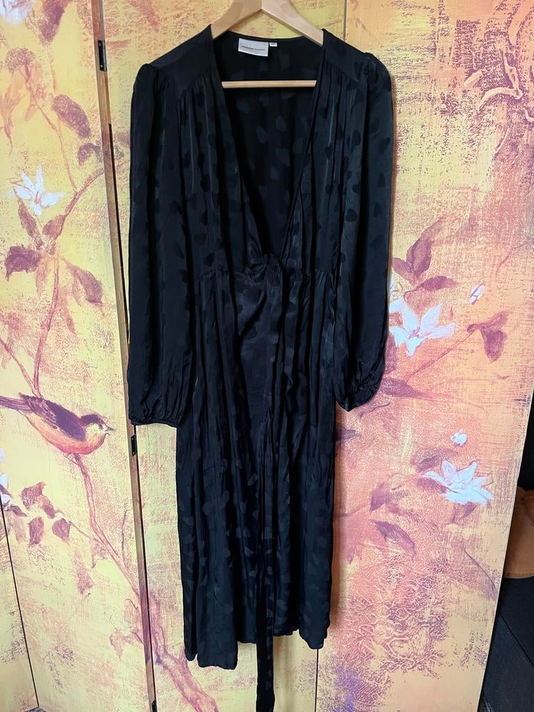 Fabienne Chapot zwarte jurk met hartjes, msst 40, Kleding | Dames, Maat 38/40 (M), Zwart, Ophalen of Verzenden, Zo goed als nieuw