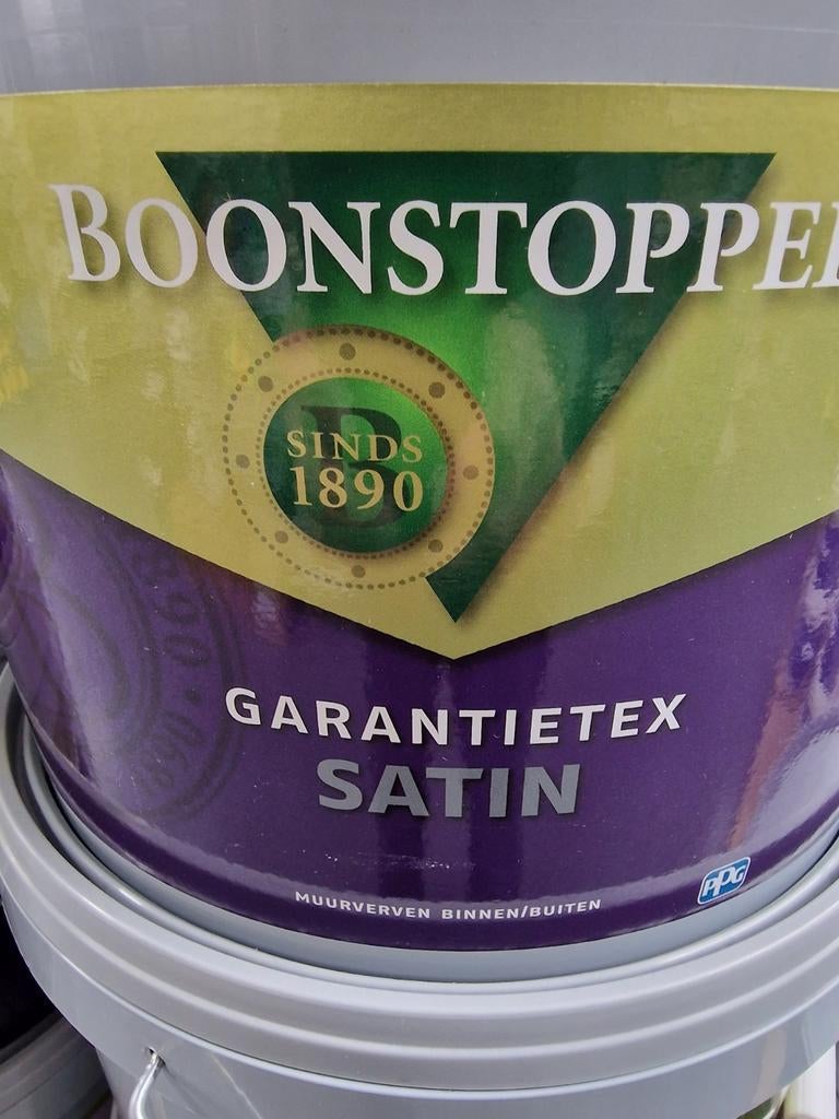 Garantie tex satin acryllatex Muurverf 10 liter, Wit, Nieuw, Ophalen of Verzenden, Verf