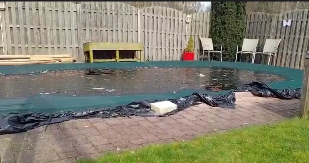 Afdekzeil zwembad, Tuin en Terras, Zwembad-toebehoren, Ophalen, Gebruikt, Afdekzeil