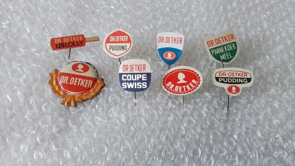 8 verschillende speldjes dr.oetker, Ophalen of Verzenden, Zo goed als nieuw, Overige onderwerpen