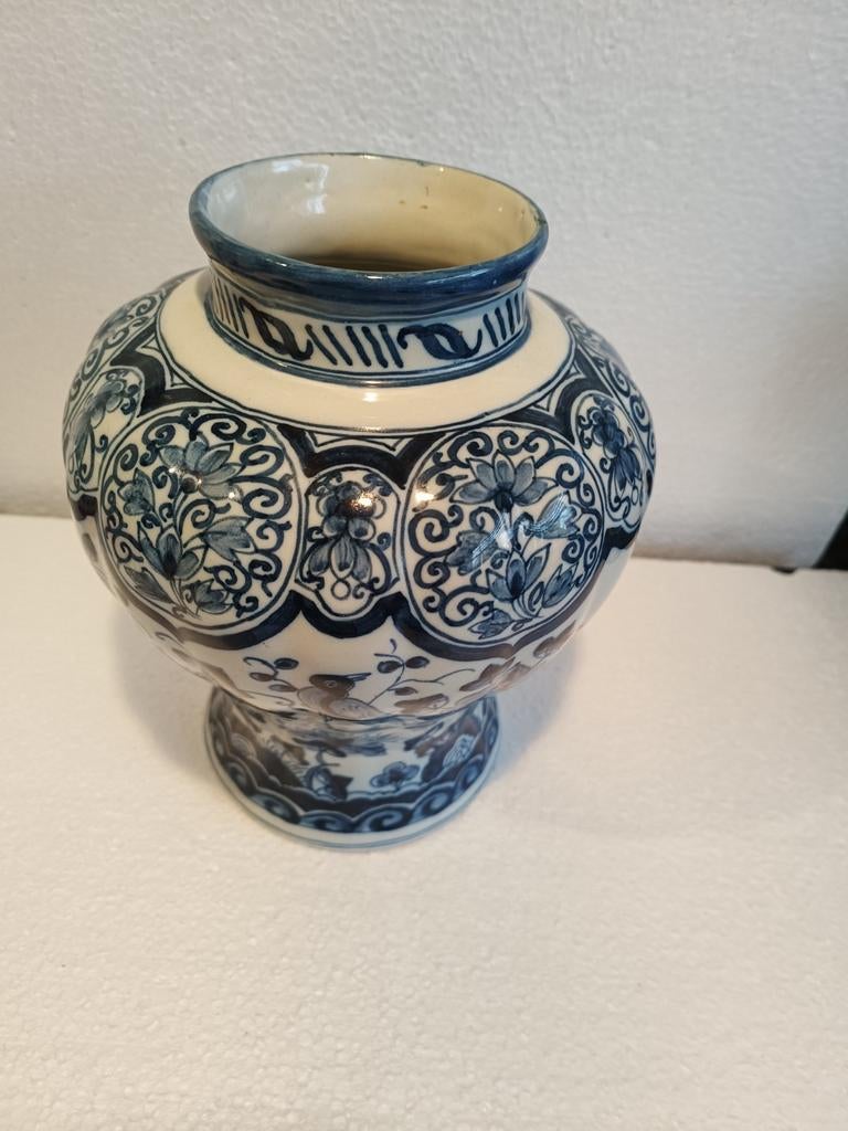 Zeldzame Antieke MAKKUM KRAAIEN VAAS, Ophalen of Verzenden