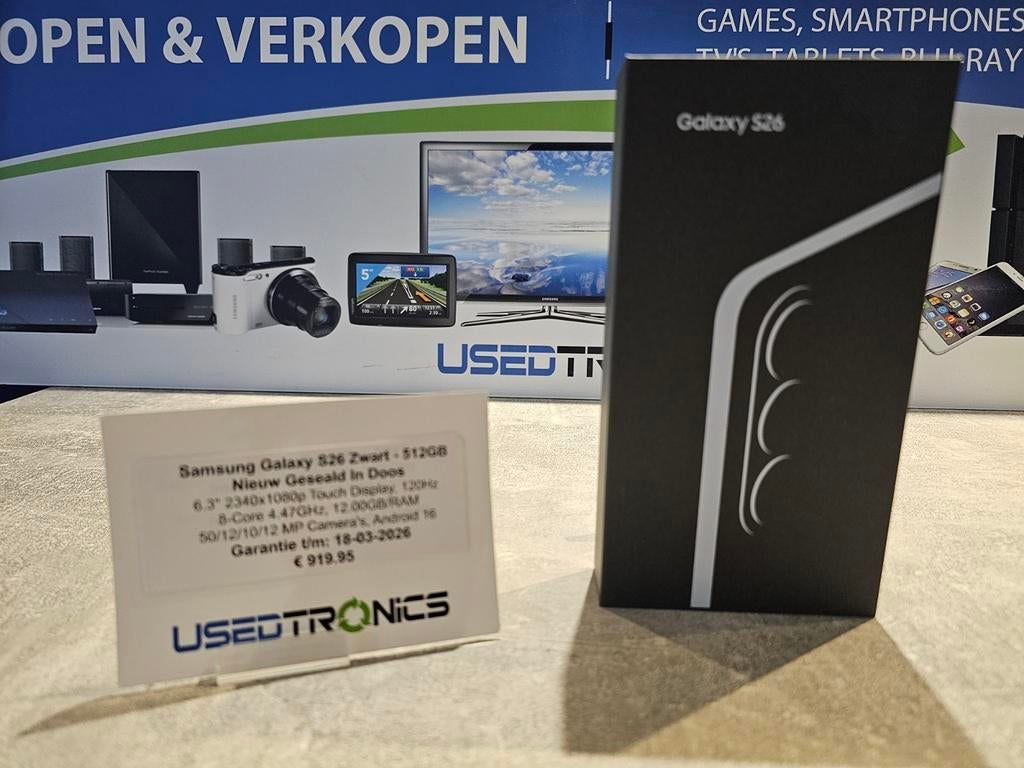 Samsung Galaxy S26 Zwart 512GB Nieuw in doos, 512 GB, Ophalen of Verzenden, Nieuw, Zwart