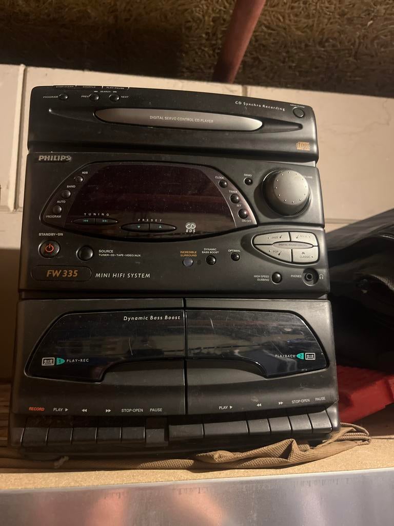 Philips FW 335 Mini Hifi Systeem met CD en Cassette, Ophalen, Gebruikt, Radio, Met cd-speler