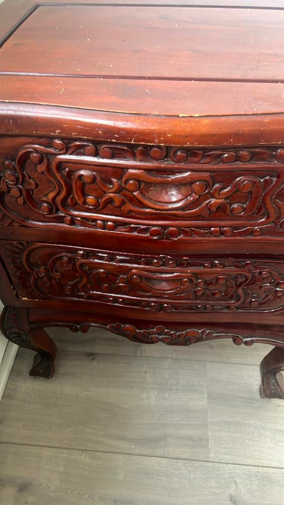 Antieke Chinese Kast met Prachtig Snijwerk, Ophalen of Verzenden