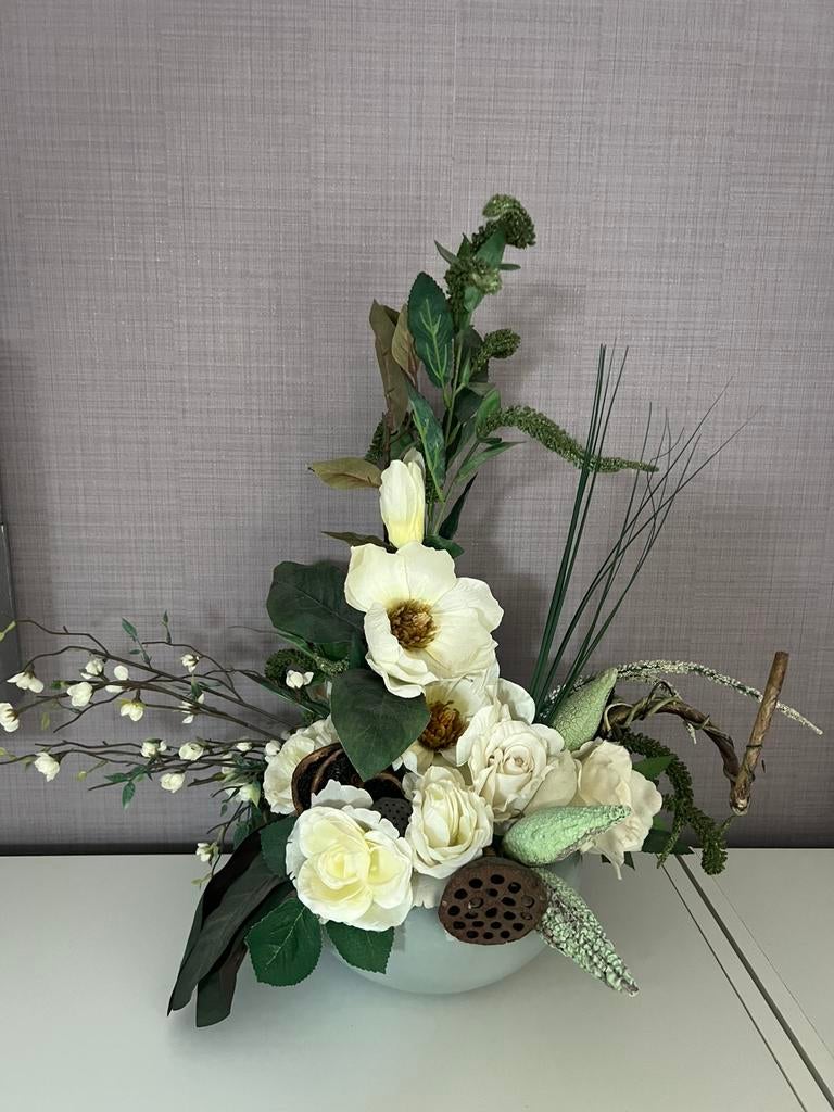 Kunst bloemstuk, Huis en Inrichting, Woonaccessoires | Kunstplanten en Kunstbloemen, Ophalen, Zo goed als nieuw