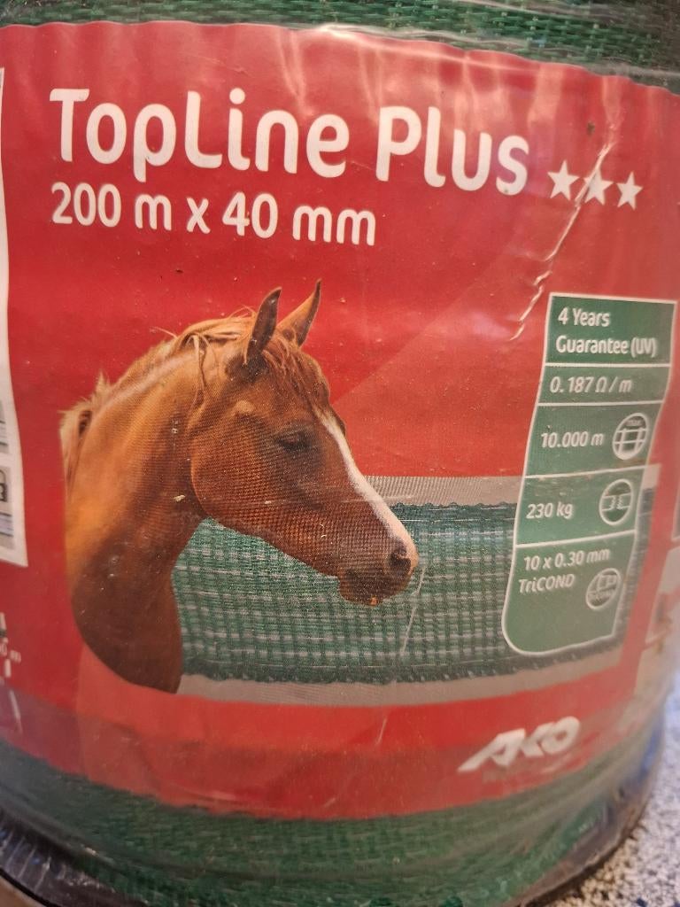 Schrikdraad lint Topline Plus 200 m x 40 mm groen, Dieren en Toebehoren, Stalling en Weidegang, Weidegang
