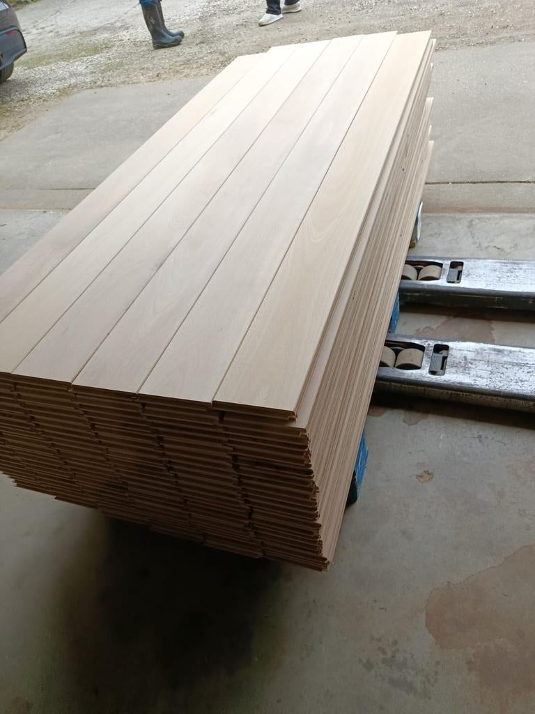 28M2 massieve beuken vloer #VERNIEUWD#, 10 m² of meer, 10 tot 30 cm, Hout, 150 cm of meer