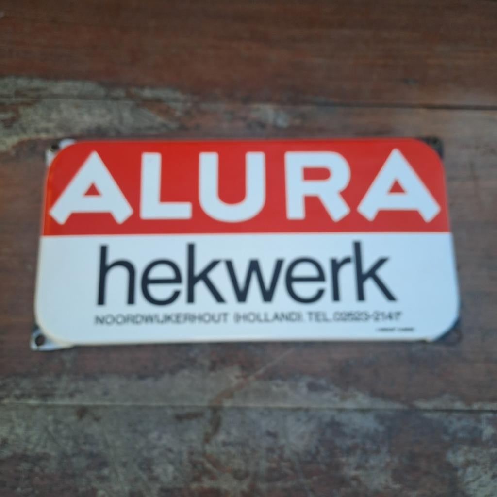 Alura hekwerk emaille bord Langcat, Ophalen of Verzenden