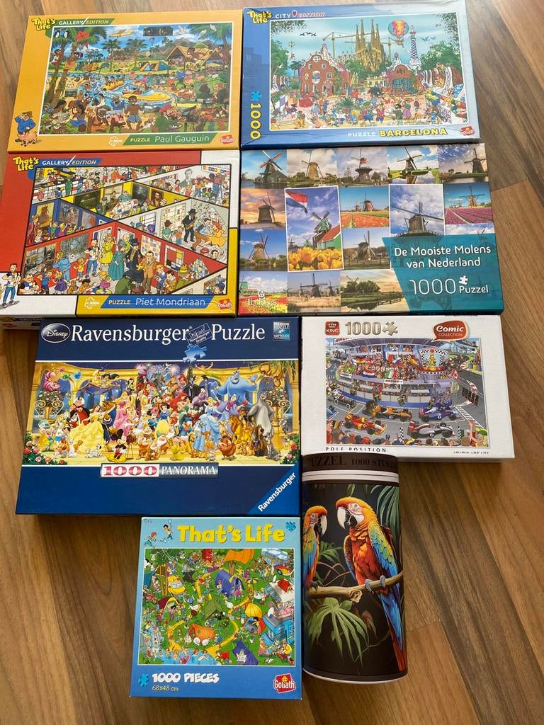 Puzzels (10x), Ophalen of Verzenden, 500 t/m 1500 stukjes, Zo goed als nieuw, Legpuzzel