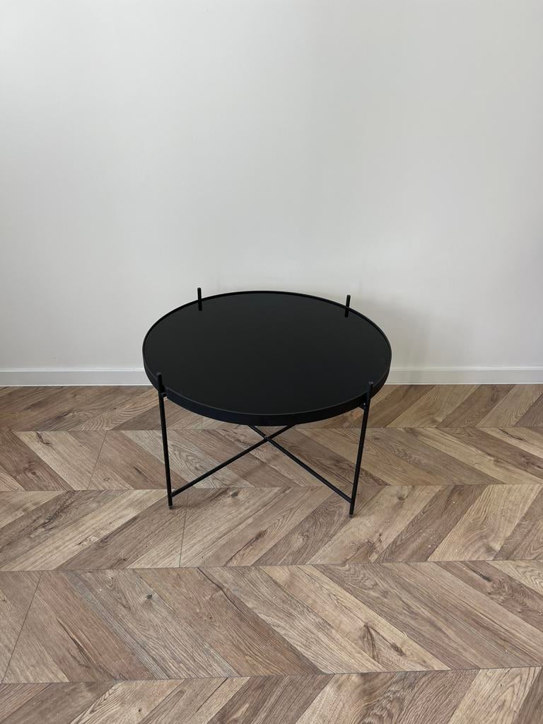 Bijzettafel / salontafel Zuiver zwart, Huis en Inrichting, Tafels | Bijzettafels, Rond, Zo goed als nieuw, 75 cm of meer, Ophalen