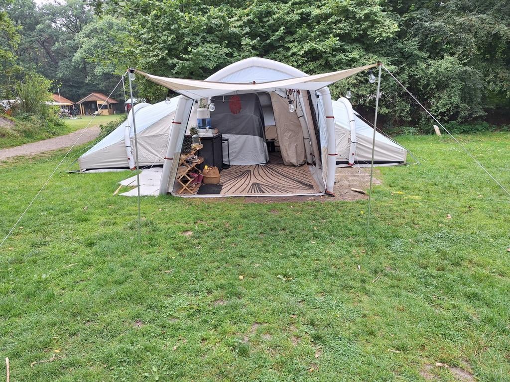 Quechua Air Seconds 8.4 + Base Connect Fresh, Caravans en Kamperen, Tenten, meer dan 6, Zo goed als nieuw, Ophalen