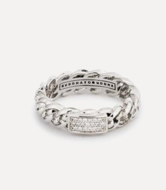 RING NATHALIE DIAMANT WITGOUD 18KT Buddha to Buddha, Ophalen, Zo goed als nieuw, 17 tot 18, Dame