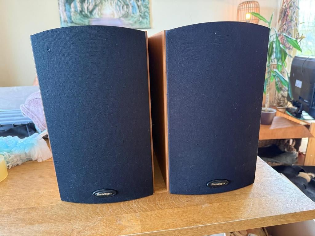 Set luidsprekers Paradigm Mini monitor v3, Gebruikt, 60 tot 120 watt, Front, Rear of Stereo speakers, Ophalen