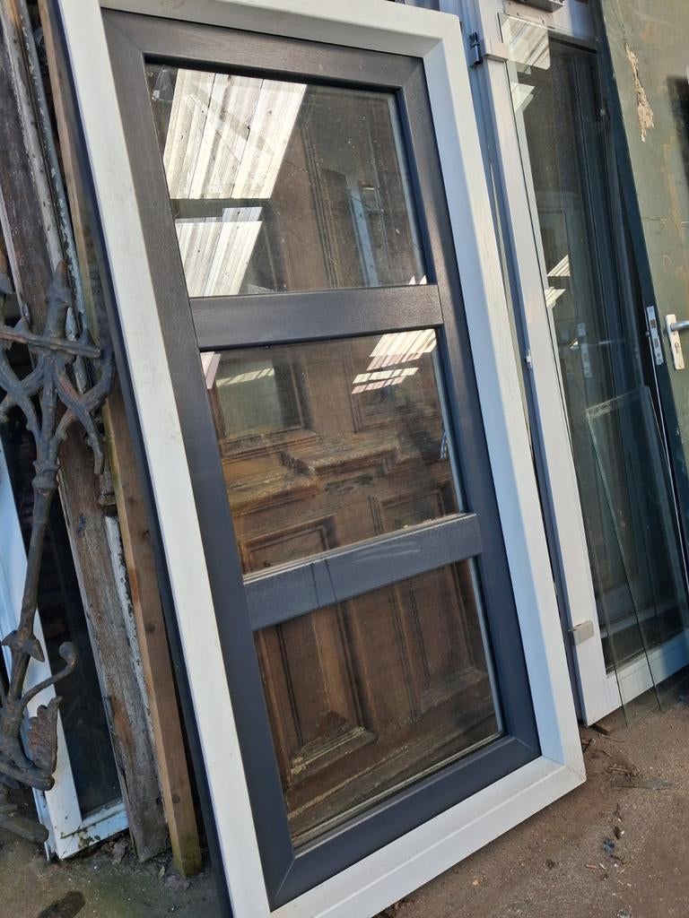 Kunstof kozijn met Kunstof deur antraciet 98,5x200cm, Ophalen, Minder dan 180 cm, Palen