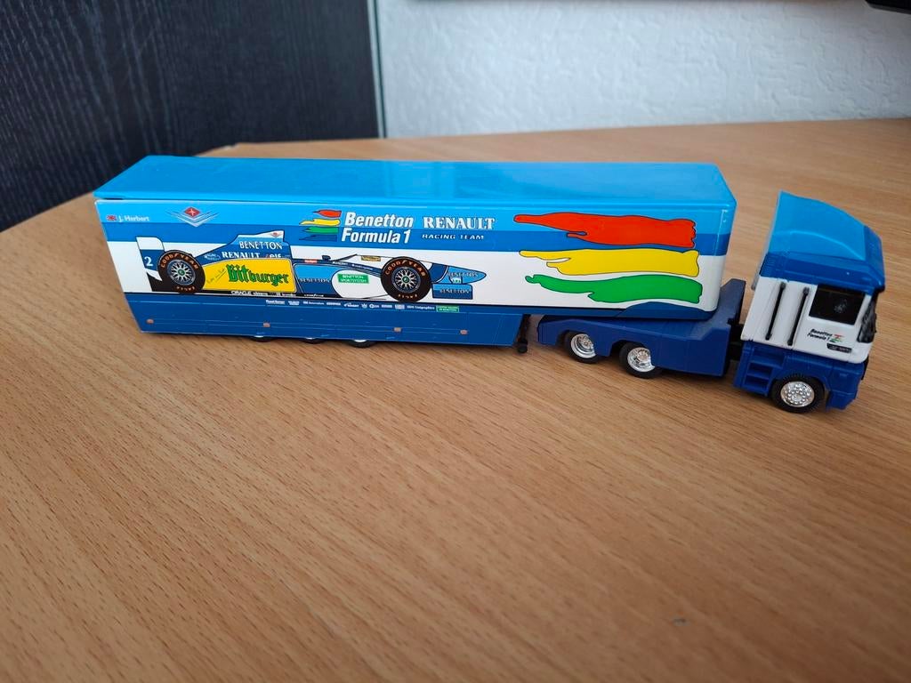 Benetton F1 team transporter 1995 1:87, Verzamelen, Ophalen of Verzenden, Zo goed als nieuw, Formule 1