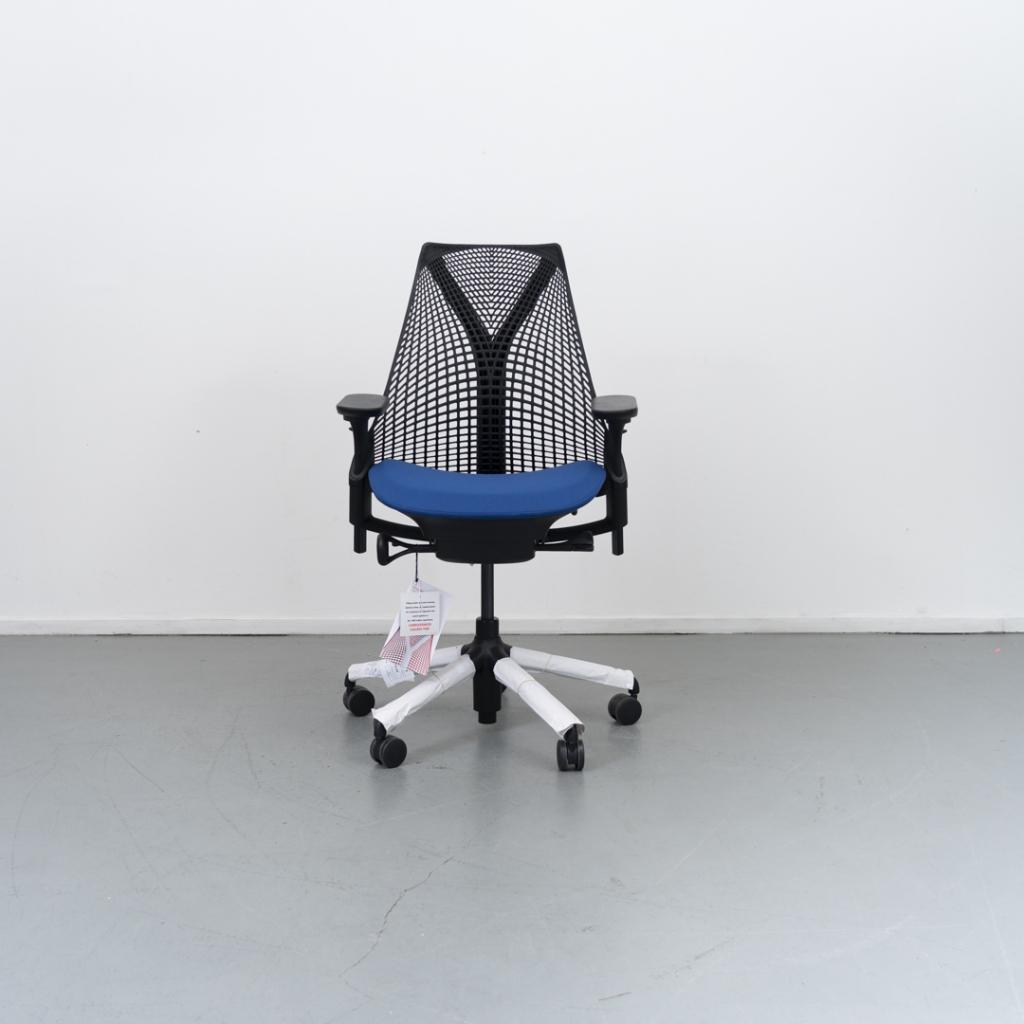 1x Herman Miller Sayl Bureaustoel Blauw - Zwart, Niet ingevuld, Gaming bureaustoel, Overige kleuren, Niet ingevuld