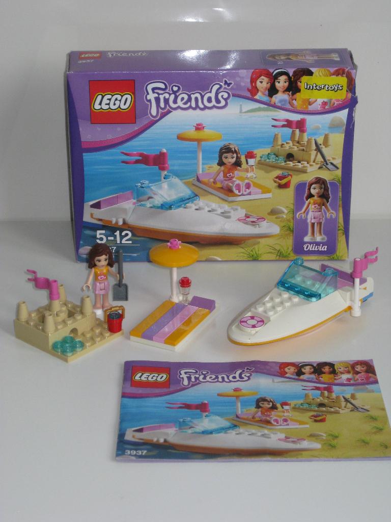 Lego Friends, Olivia’s speedboot nr. 3937, Ophalen of Verzenden, Zo goed als nieuw, Complete set, Lego