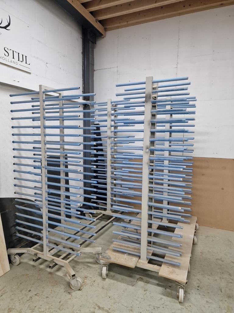 2 verrijdbare draagarmrekken met dubbelzijdige armen, Doe-het-zelf en Verbouw, Gereedschap | Overige machines, Ophalen