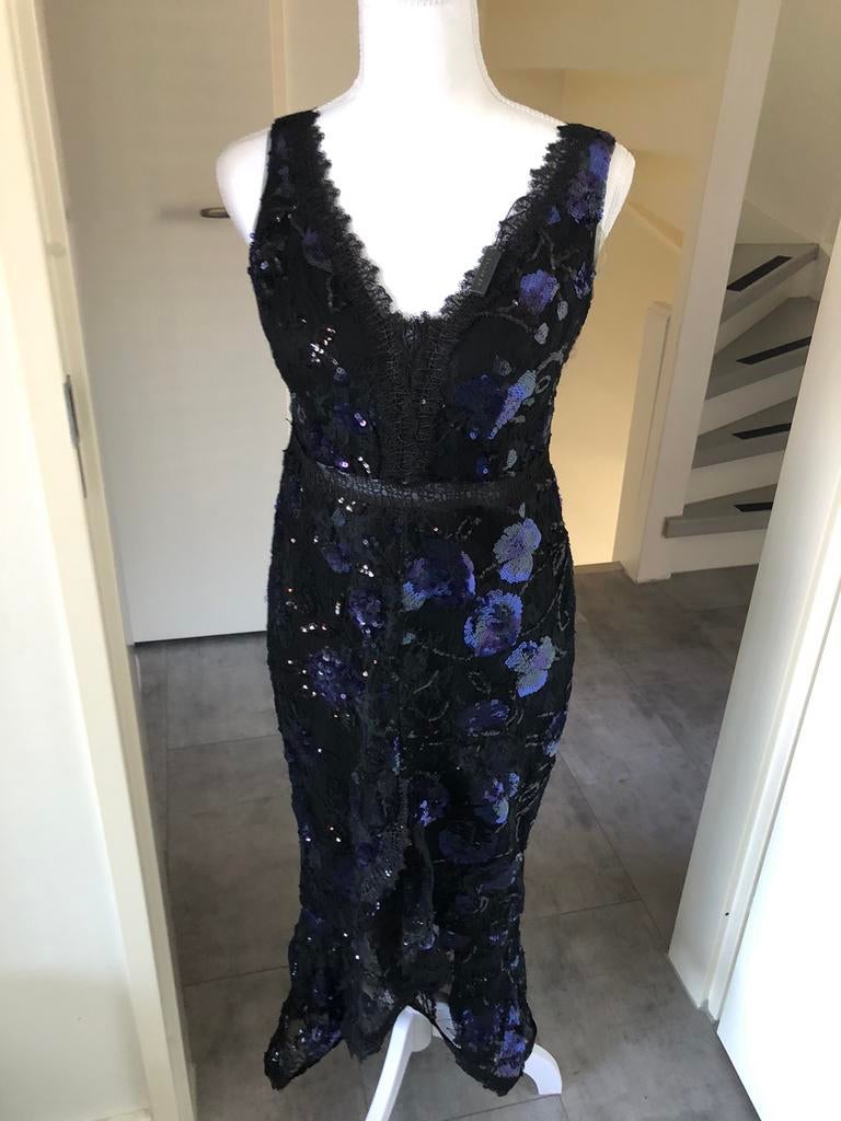 Nieuw!! Jurk met pailetten maat s/m, Zwart, Nieuw, Onder de knie, Ophalen