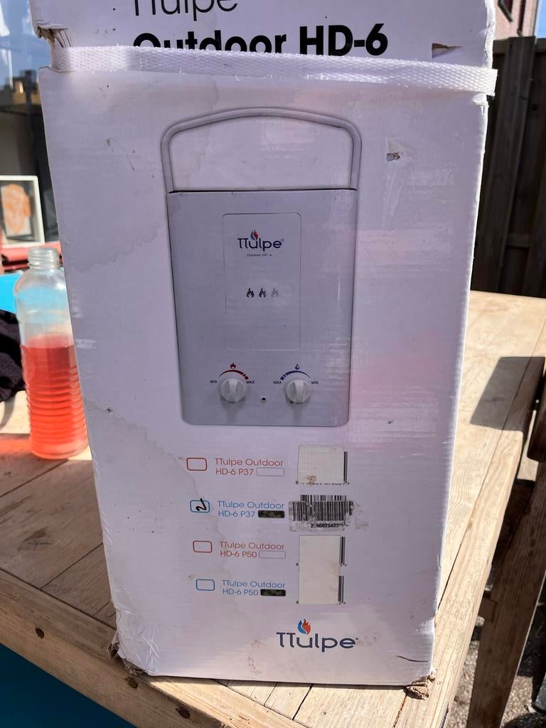 TTulpe Outdoor HD-6 P37 campinggeiser, Ophalen, Nieuw, Propaan of Butaan, Geiser
