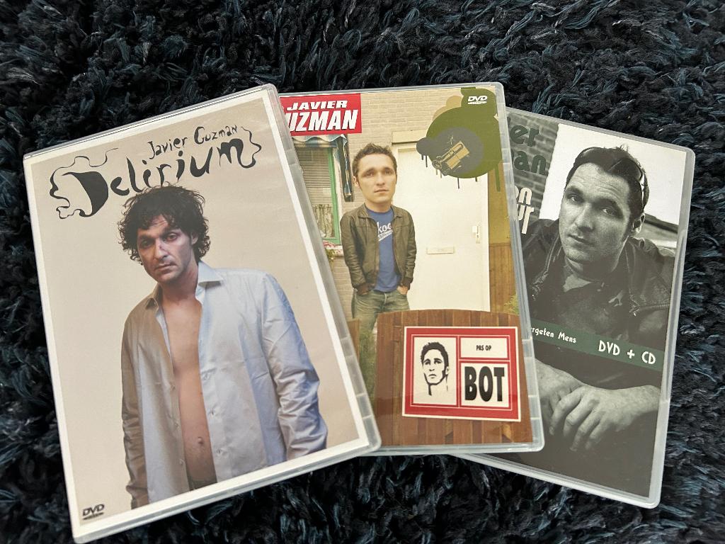 Cabaret - 3 DVD's van Javier Guzman, Alle leeftijden, Ophalen of Verzenden, Zo goed als nieuw, Stand-up of Theatershow