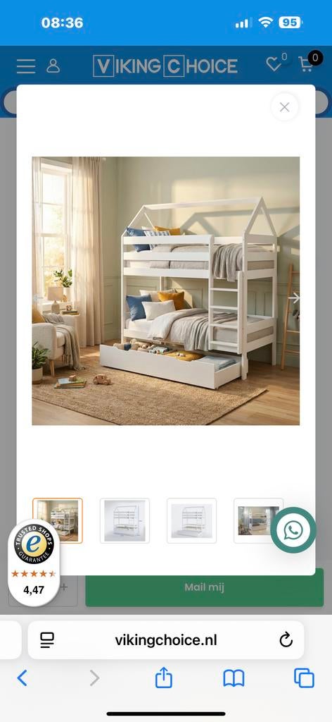 Stapelbed 80x160 cm voor kinderen met opberglade, Ophalen, Gebruikt, Stapelbed