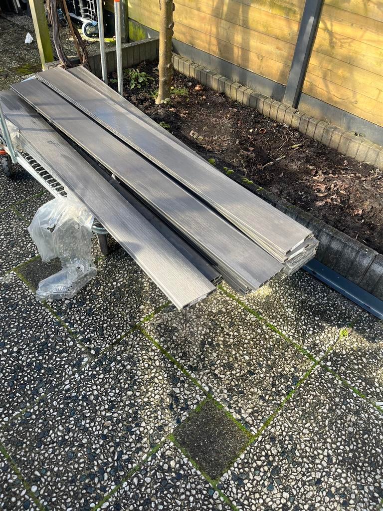 23 Elephant composiet rabatdelen dark grey 21x150mmx1,78m, Ophalen, Kunststof, Gebruikt, Minder dan 3 meter