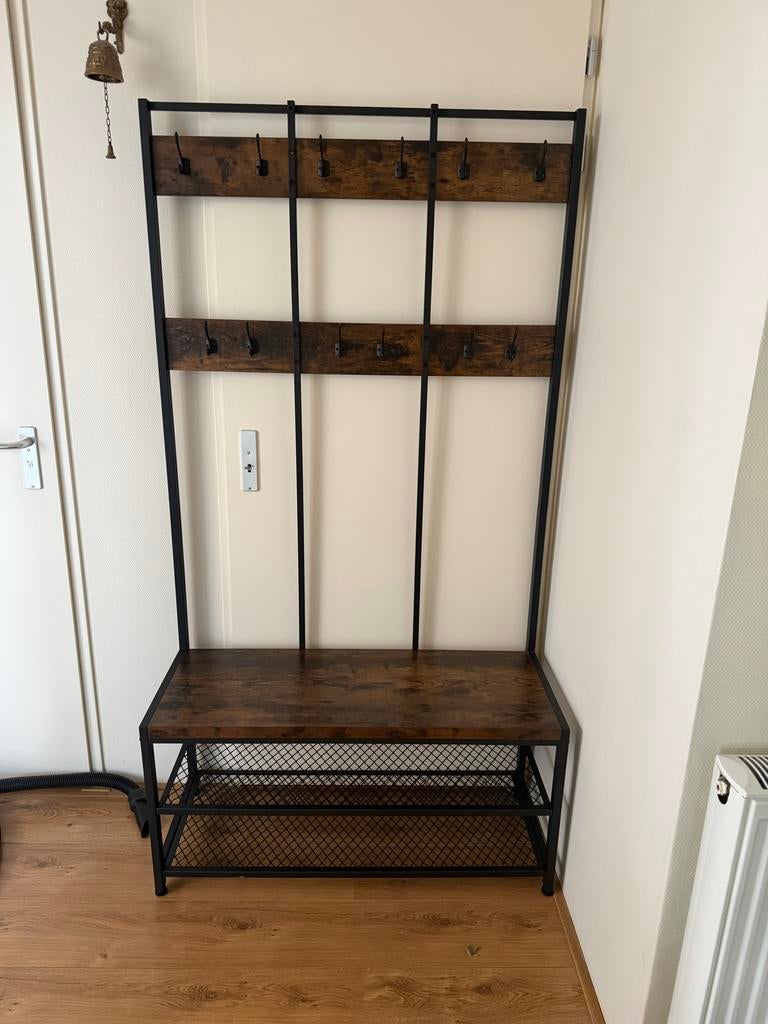 Kapstok met bankje en schoenenrek, Huis en Inrichting, Woonaccessoires | Kapstokken, Ophalen, Gebruikt, Overige typen, Metaal