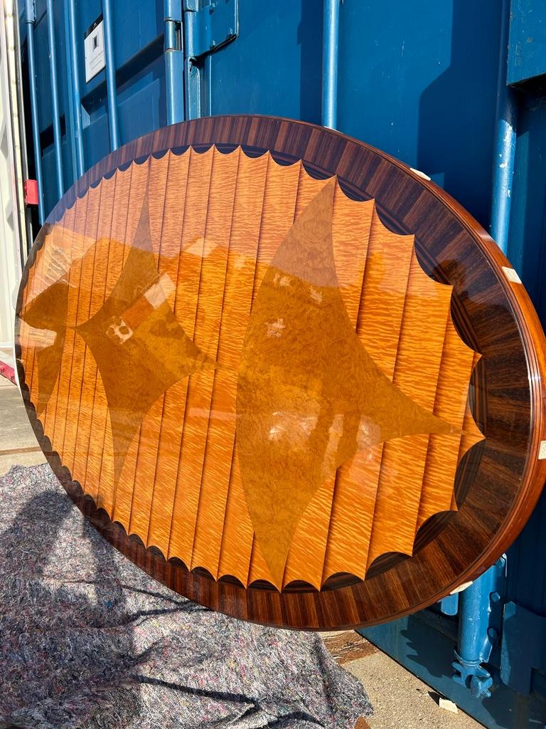 Franse tafel met inleg Lalique, Antiek en Kunst, Ophalen of Verzenden
